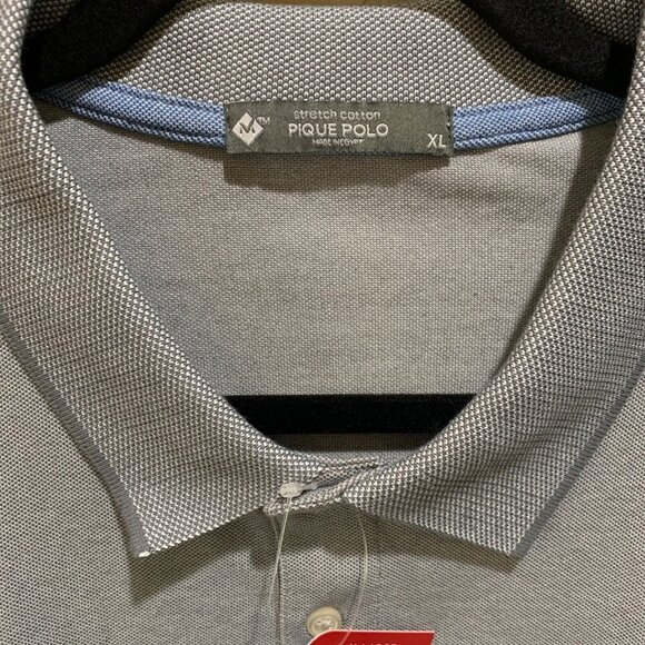 Members Mark Mens Size XL‎ Grey Pique Stretch Cotton Classic Fit Polo Shirt - Picture 4 of 5